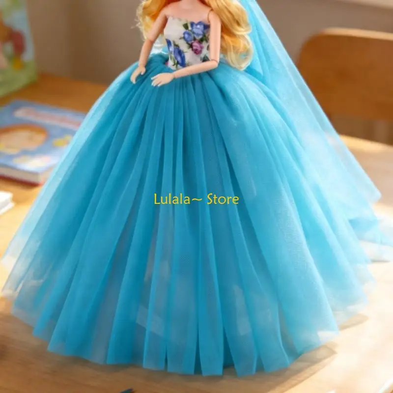 Y4QA Doll Wedding Dress with Veil Display Accessories for 30cm Figure Doll Photo Wear