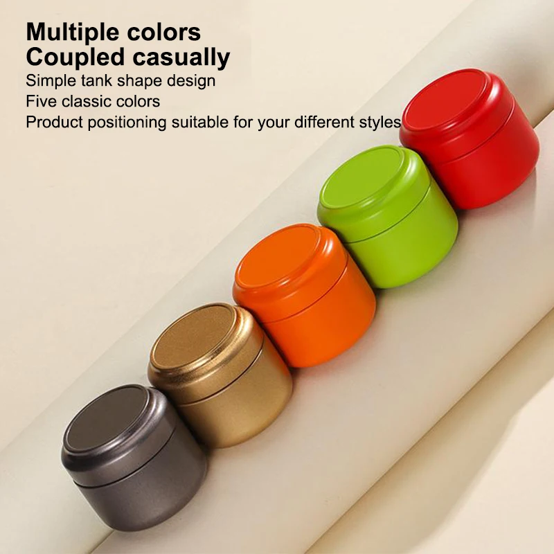 صندوق قصدير محكم محمول بلون سادة، علبة تخزين صغيرة متعددة الأغراض للشاي والأطعمة واللوازم - تغليف الهدايا #1