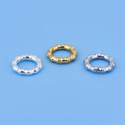 s925 sterling silver inner buckle bamboo knot open ring connection buckle hand-woven jewelry diy accessories material