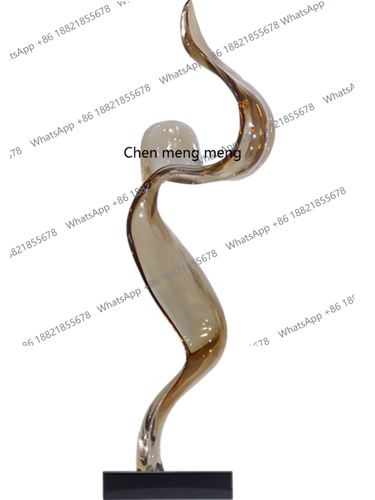 

Abstract vertical height slender sculpture model room, entrance soft decoration living room, TV cabinet next to the ornament