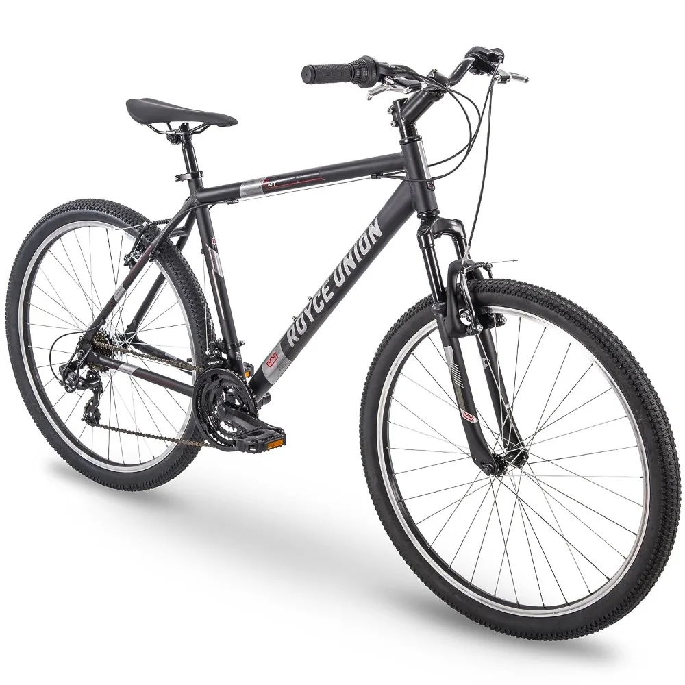 

RMT 27.5" Mens 21-Speed All-Terrain Mountain Bike, 18" Aluminum Frame, Twist Shift, Matte Black