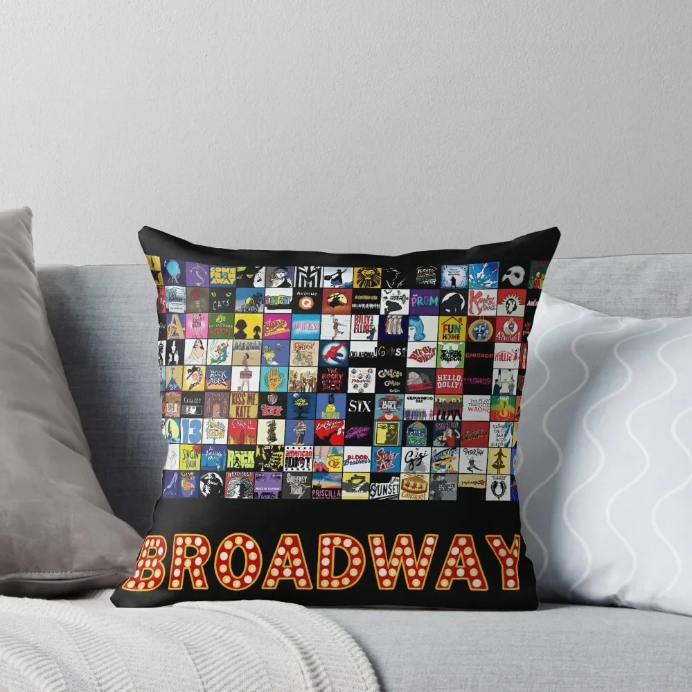 Broadway Musical Theatre Logos - Hand Drawn Throw Pillow Pillow Cover autumn decoration luxury home accessories Plaid Sofa