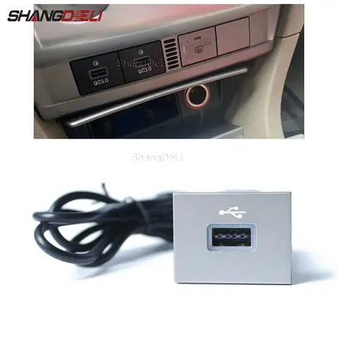 자동차 블랙/실버 USB 입력 어댑터 오디오 라디오 u 디스크 플래시 소켓 인터페이스 케이블 포드 포커스 2 Mk2 2009-2011 액세서리