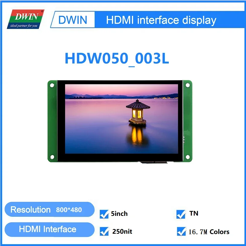 DWIN 4.3/5/7/10.1 Inch IPS-TFT-LCD Display with HDMI Interface Capacitive Touch for Raspberry Pi 4 Windows