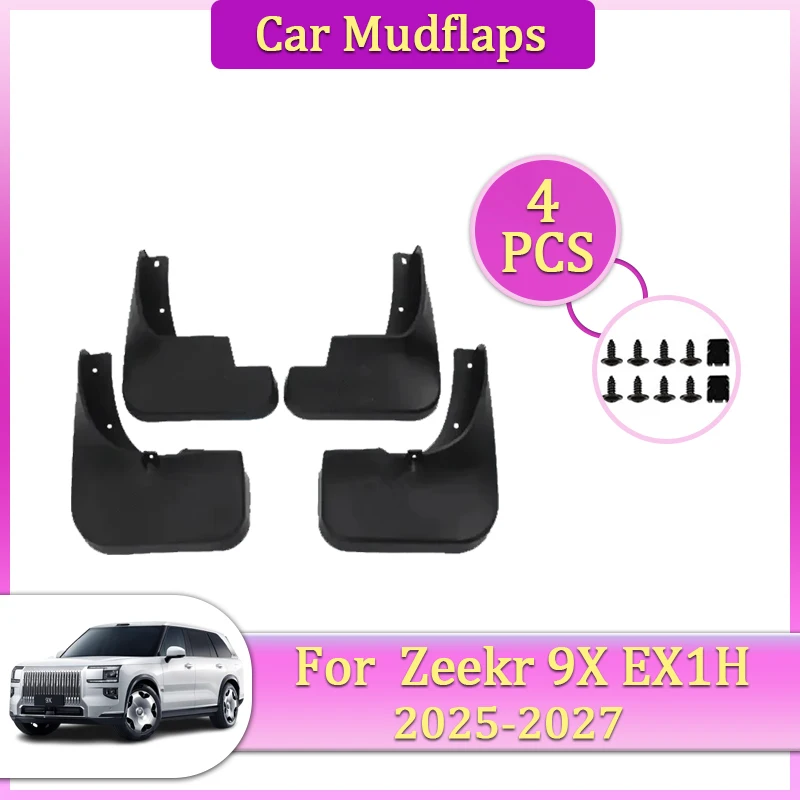 

Автомобильные брызговики, детали для Zeekr 9X EX1H 2025 ~ 20227, брызговики на переднее и заднее колесо, расклешенная крышка, защита, автогрязевые аксессуары