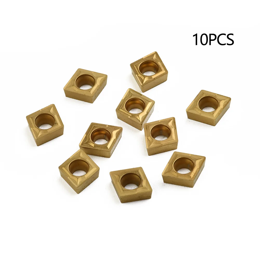 Set Carbide Inserts Toolholding CNC Gold Lathe 10pcs Blade CCMT060204-HM YBC251 Equipment For Turning Tool Industrial Portable