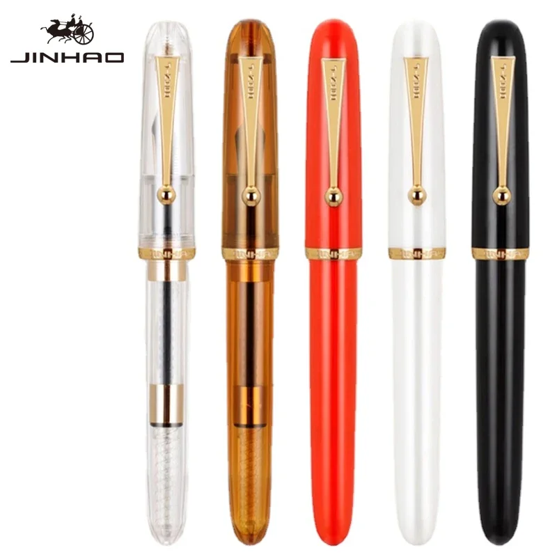 Jinhao 9016 Dadao Fountain Pen Acrylic Transparent Spin Pen EF/F/M Nib  Writing Pens PK 9019 Stationery Office School Supplies