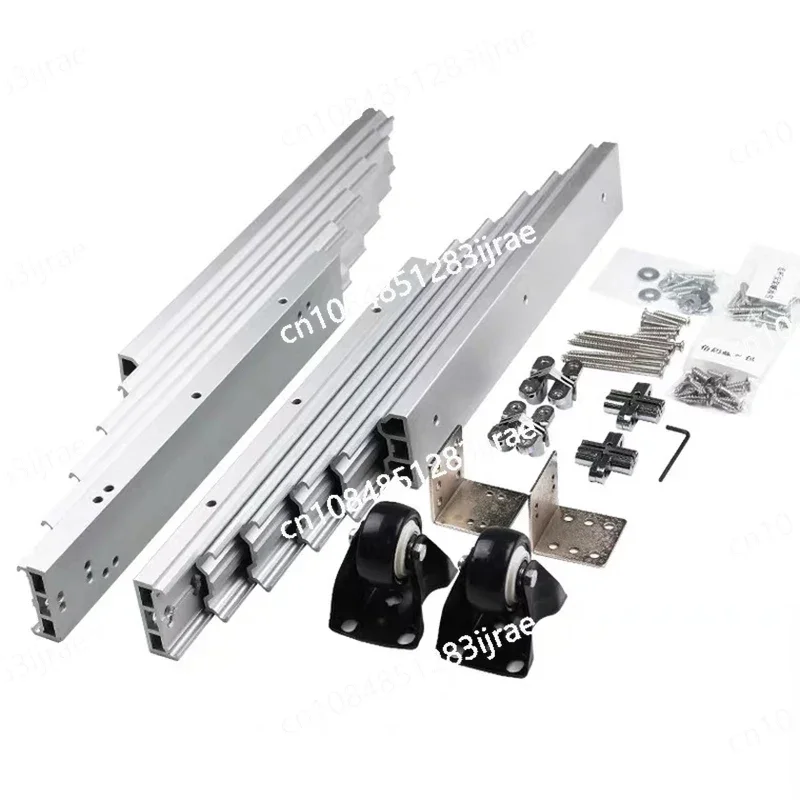 

5/6 Hidden Folding Table Rails Aluminum Telescopic Cabinets Dining Slide Rails Flat Push Folding Table Hardware Accessories