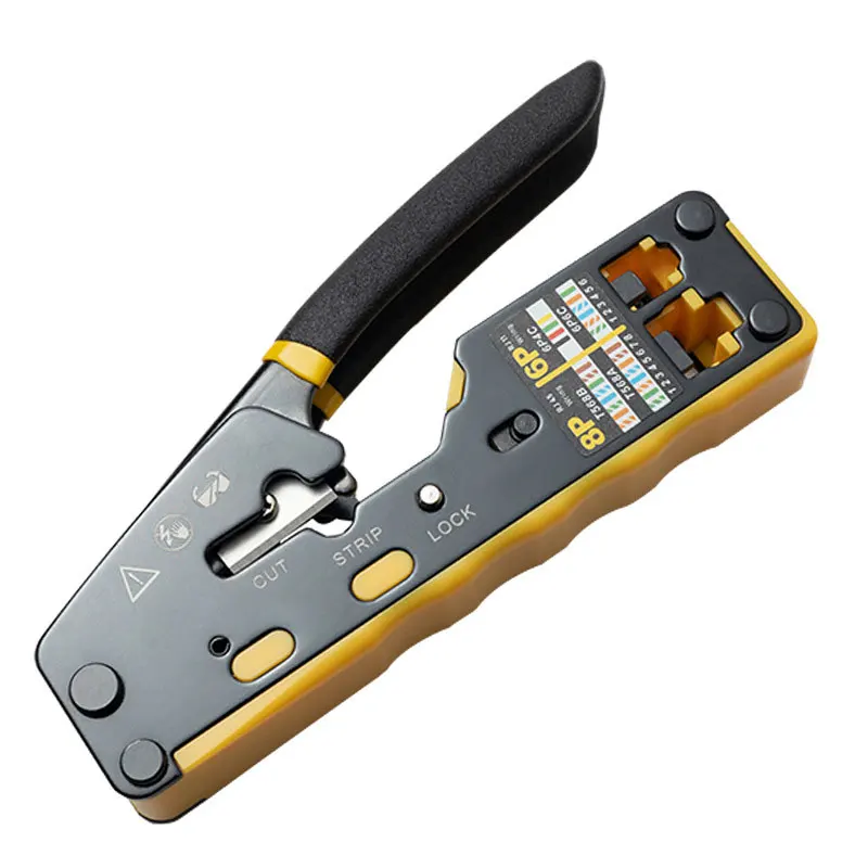 RJ45 Crimping Tool Set Network for Cat6 Cat5 Cat5e Ethernet RJ12 Crimper Wire Stripper Battery Pliers Kit Connectors Cable Pass