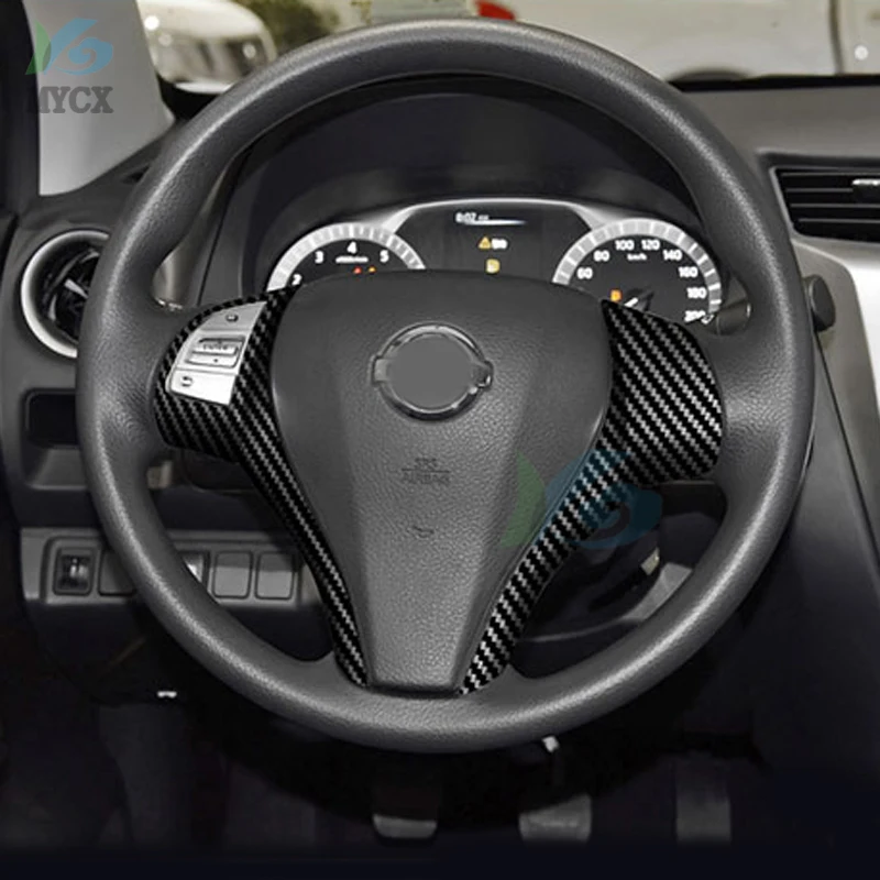 ACCESSORIES 2PC FIT For Nissan Navara NP300 ST 2019 2020 2021 2022 CHROME STEERING WHEEL PANEL COVER BADGE INSERT TRIM ACCENT