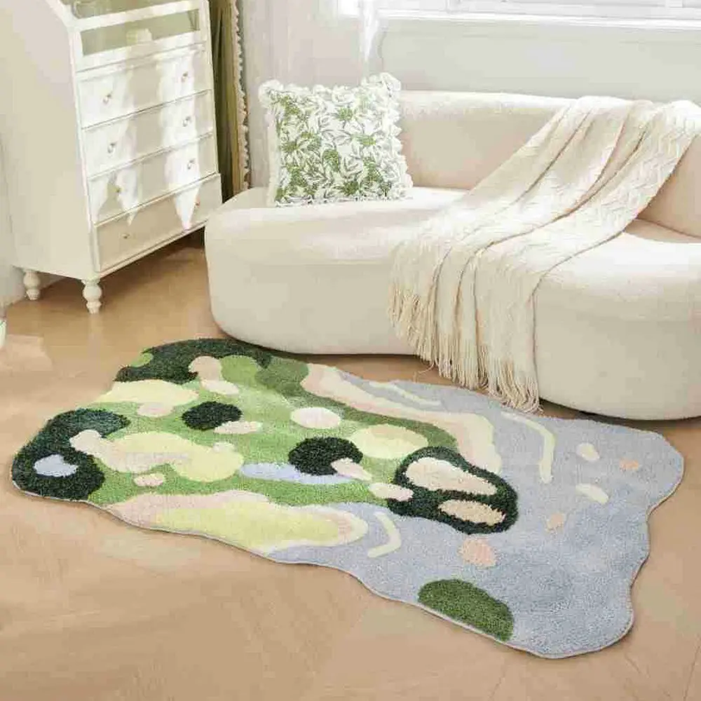 Long Irregular Tufted Carpet Living Room Home Decor Bedroom Rug Floor Mat Anti Slip Thick Soft Plush Anti-slip Bedside Foot Mats