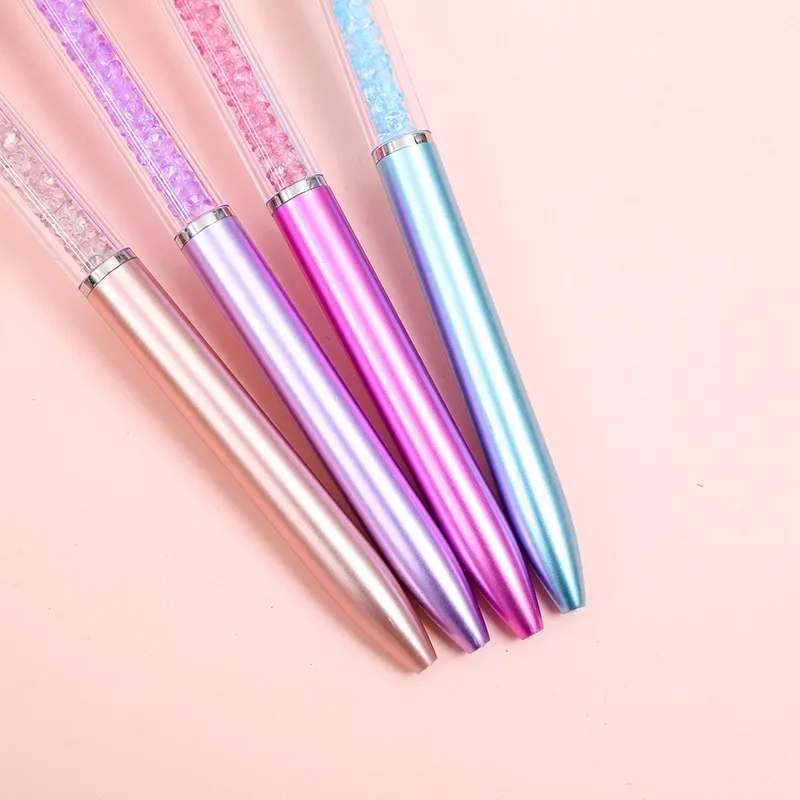 24 Pcs Wholesale Creative Stationery Imitation Metallic Crystal Diamond Ballpoint Pen Color ins Student Stationery