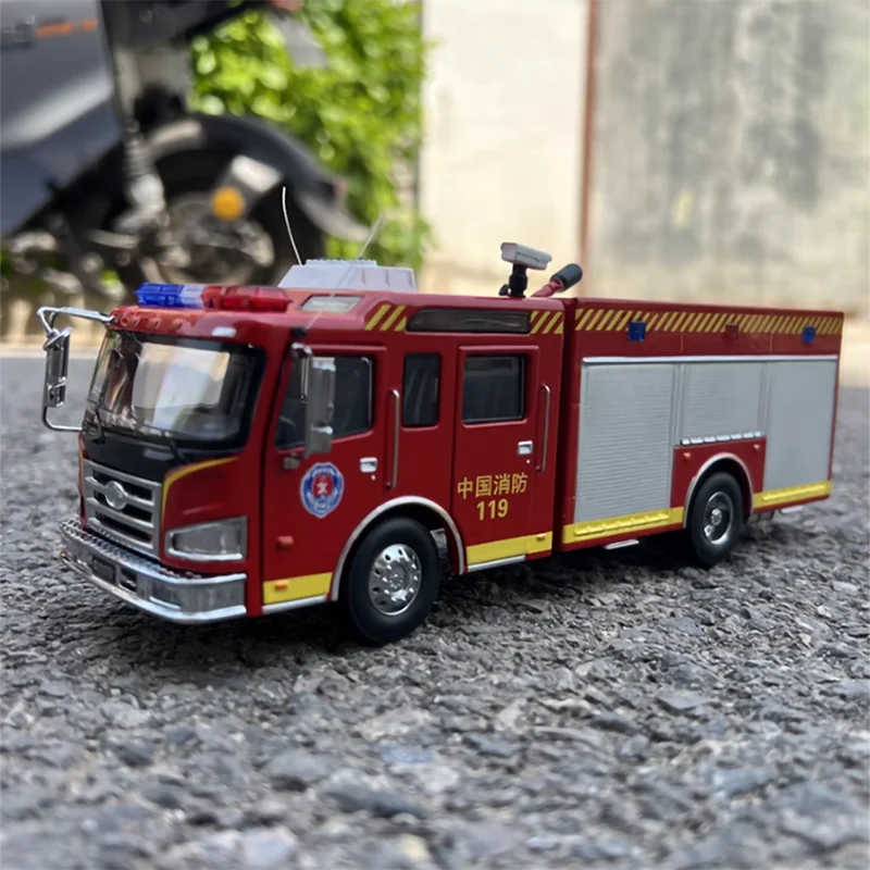 Diecast 1:43 Scale Fire Truck 119 Original Factory Model Alloy Gift Fire Truck Accessories  Display Model Space Decorations