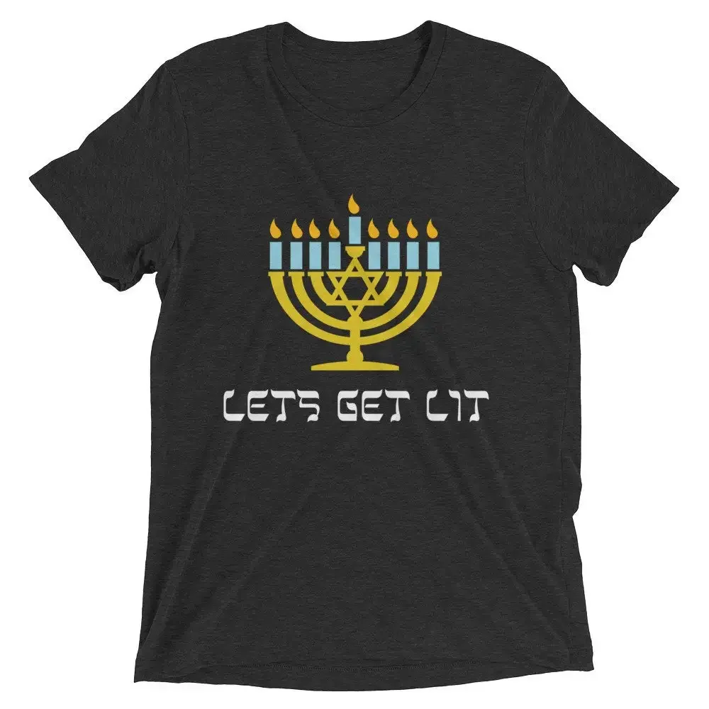 Lets get lit for Chanuka Short sleeve t shirt