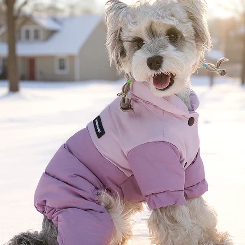 Warme Winterjacke für Hunde, wasserdichte Hundekleidung, kleine mittelgroße Hunde, vier Beine, Outfits, Chihuahua, französische Bulldogge, Welpen-Overall – Detail 12