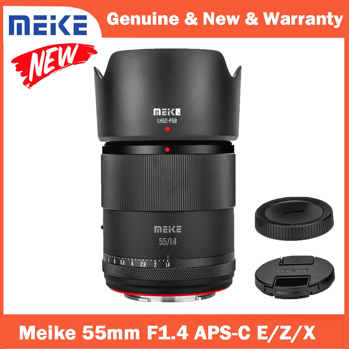 Meike 55mm F1.4 APS-C Auto Focus Standard Aperture Portrait Lens STM Motor for Sony E mount Nikon Z mount Fujifilm X Cameras