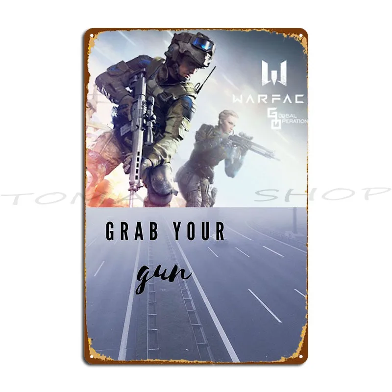 Warface Classic Stick To The Basics Put Your Warface On Metal Sign Wall Mural Club Kitchen Wall Customized  Tin Sign Poster