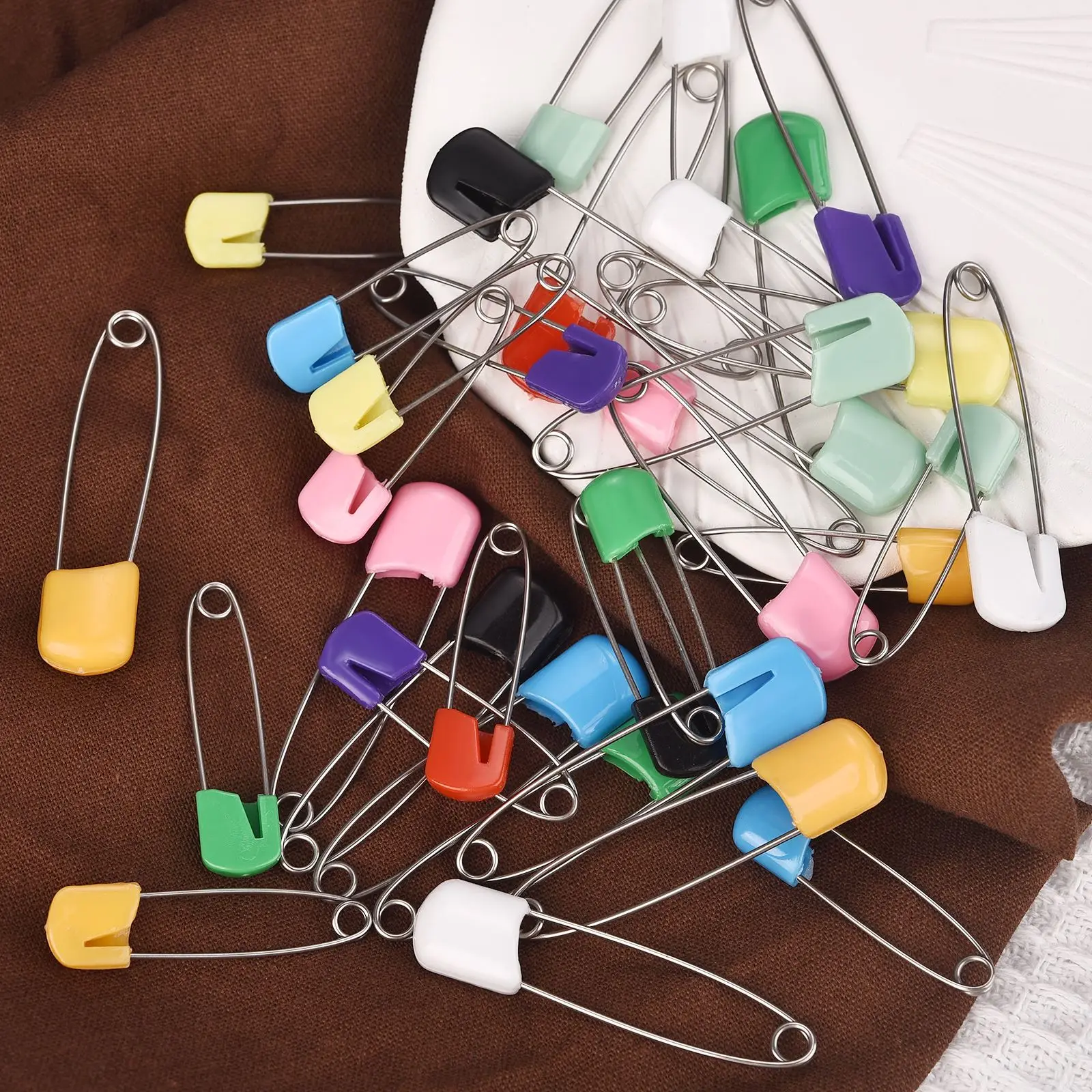 50Pcs 4/5.5cm Pins Plastic Head Cloth Diaper Pins Buckles Sewing Baby Safety Locking Pins For Quilting Knitting Stitch Markers