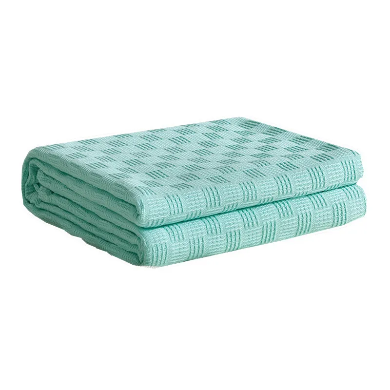 Imagem -05 - Macio Fino Malha Throw Blanket Colchas Lisas Colchas Aconchegantes Home Decor 100 Algodão 150x200cm