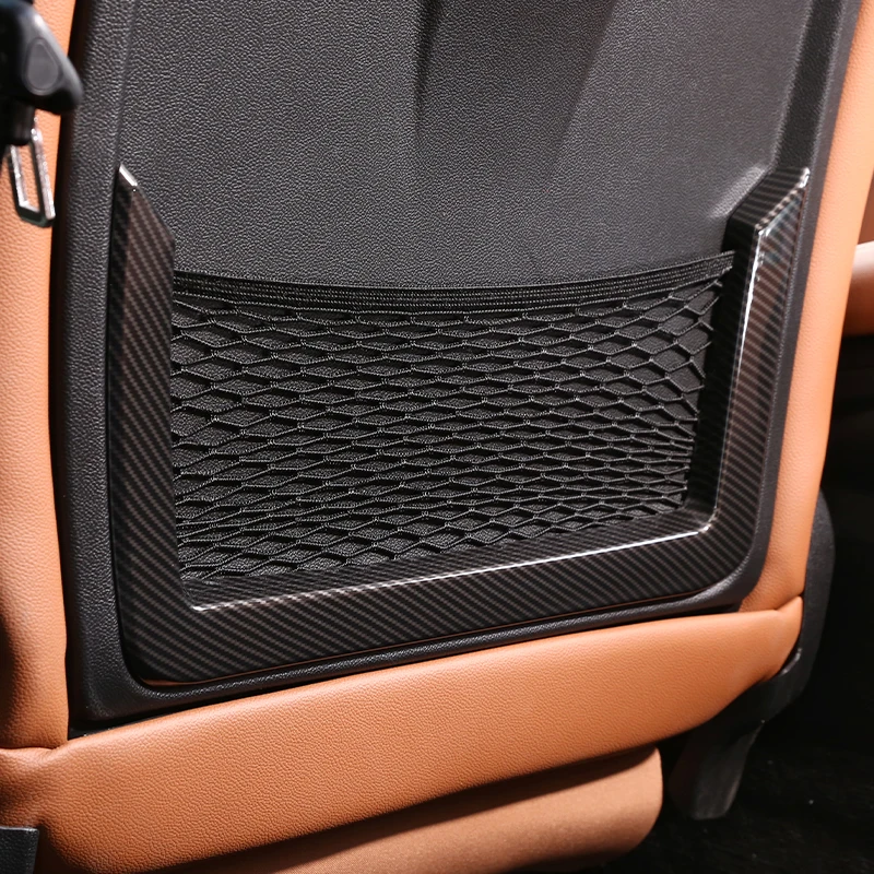 ABS ألياف الكربون ل ألفا روميو جوليا 2017 2018 2019 2020 لون مقعد السيارة الخلفي صافي الإطار تقليم اكسسوارات السيارات الداخلية #5