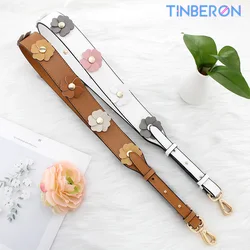 TINBERON Bag Shoulder Strap Cow Leather Handbags Strap Flower Bag Accessories Adjustable Bag Strap Messenger Bag Shoulder Strap