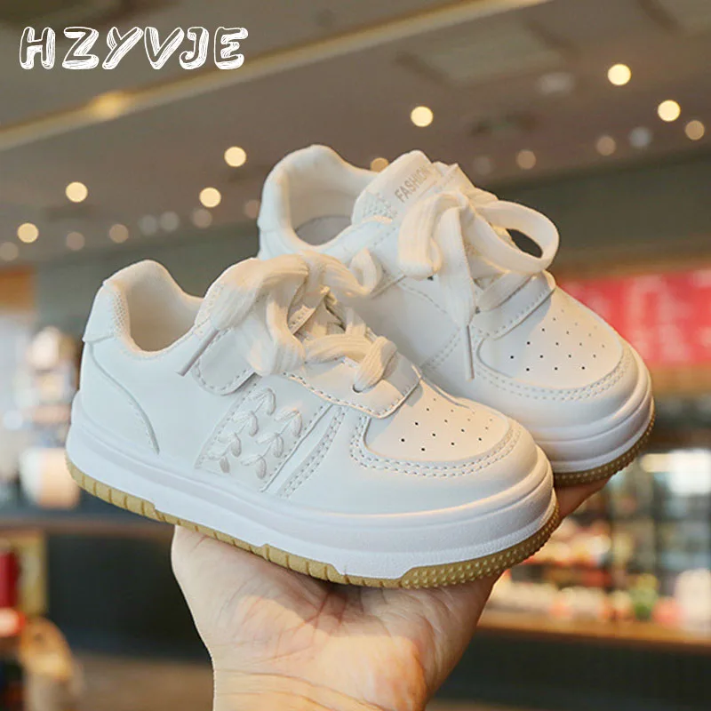 Childrens Fashion Hot Style Small White Shoes Soft Soled Sneakers Kids Spring Autumn New Breathable Casual Trendy Running Shoes