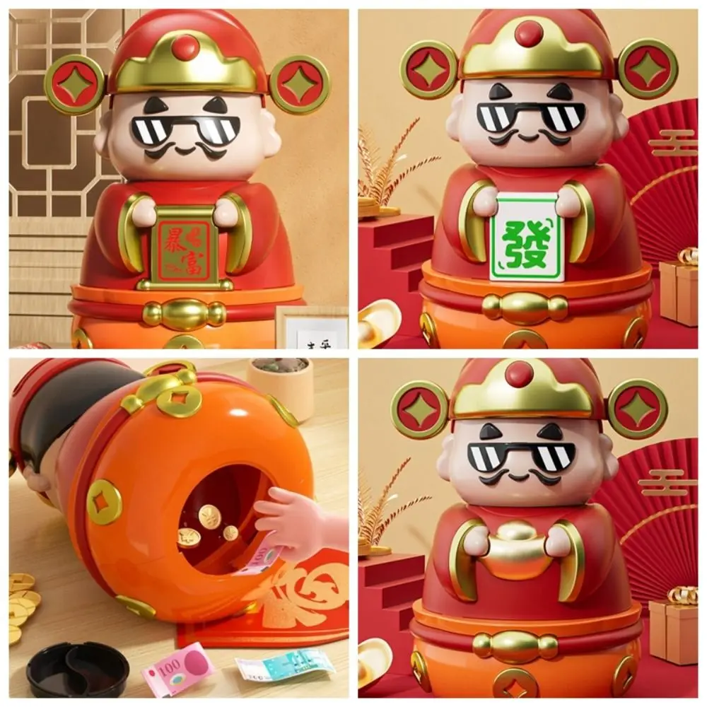 ถังออมทรัพย์ God of Wealth Piggy Bank ตกแต่งดีสัญลักษณ์จีนพระเจ้าเครื่องประดับการ์ตูนเปิดการ์ตูนกล่องเงิน