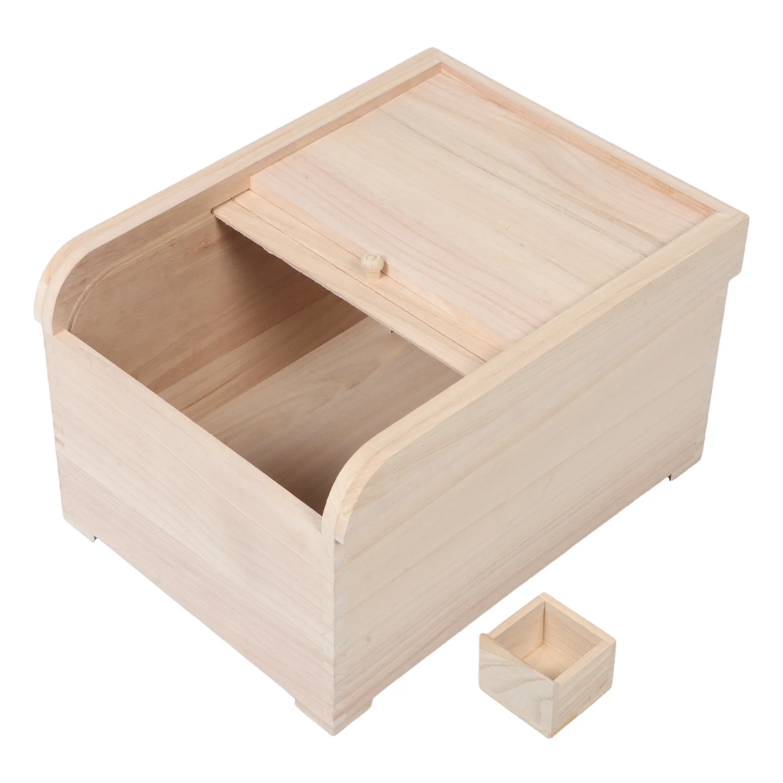 حاوية تخزين الأرز الخشبية سعة كبيرة 15 كجم دلو الأرز الخشبي الصلب تخزين الحبوب المختومة منظم الطعام الجاف استخدام المطبخ #6