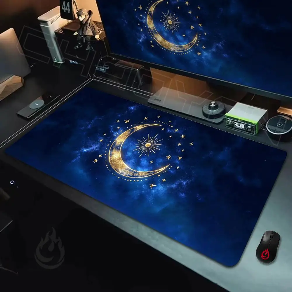Mysterious star and moon pattern Mouse Pad Large Computer Office Game Table Mats Rubber Anti-slip XXL Mouse Mat Long Desk Pads