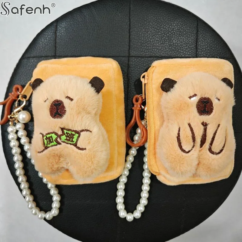 

Creative Cute Capybara Anime Plush Coin Purse Cartoon Earphone Storage Bag Mini Cute Money Change Pouch Bag Pendant