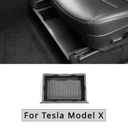 Caja de almacenamiento debajo del asiento para Tesla modelo X, cajón de asientos de coche, TPE, caja de almacenamiento oculta, Push Pull, ModelX, accesorios interiores de coche, 2023