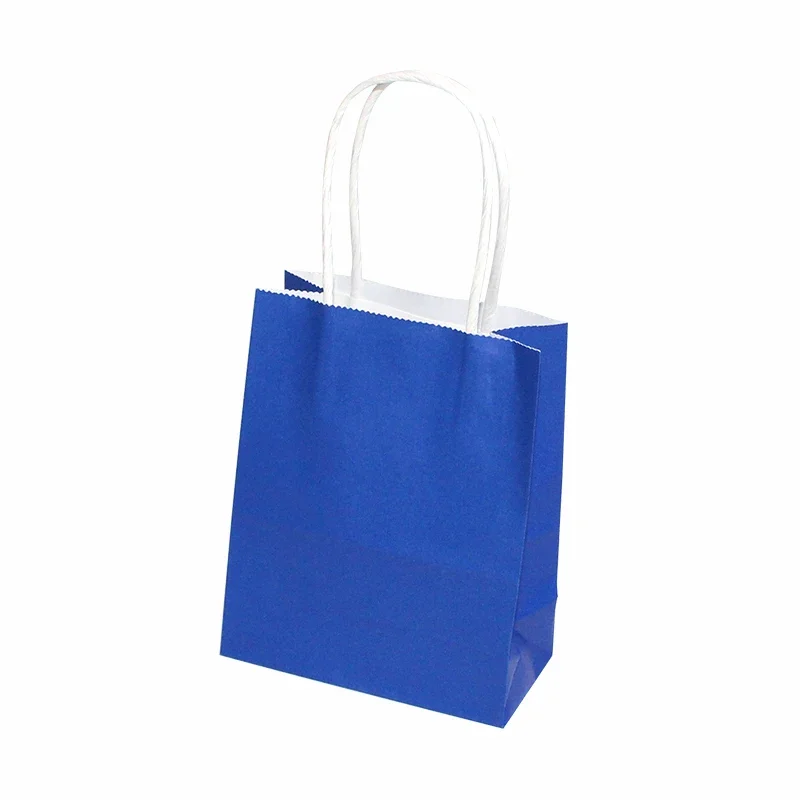 10/20/30/50pcs Mini Small Kraft Paper Bag with Handles Festival Gift Bag High Quality Candy Shopping Bags