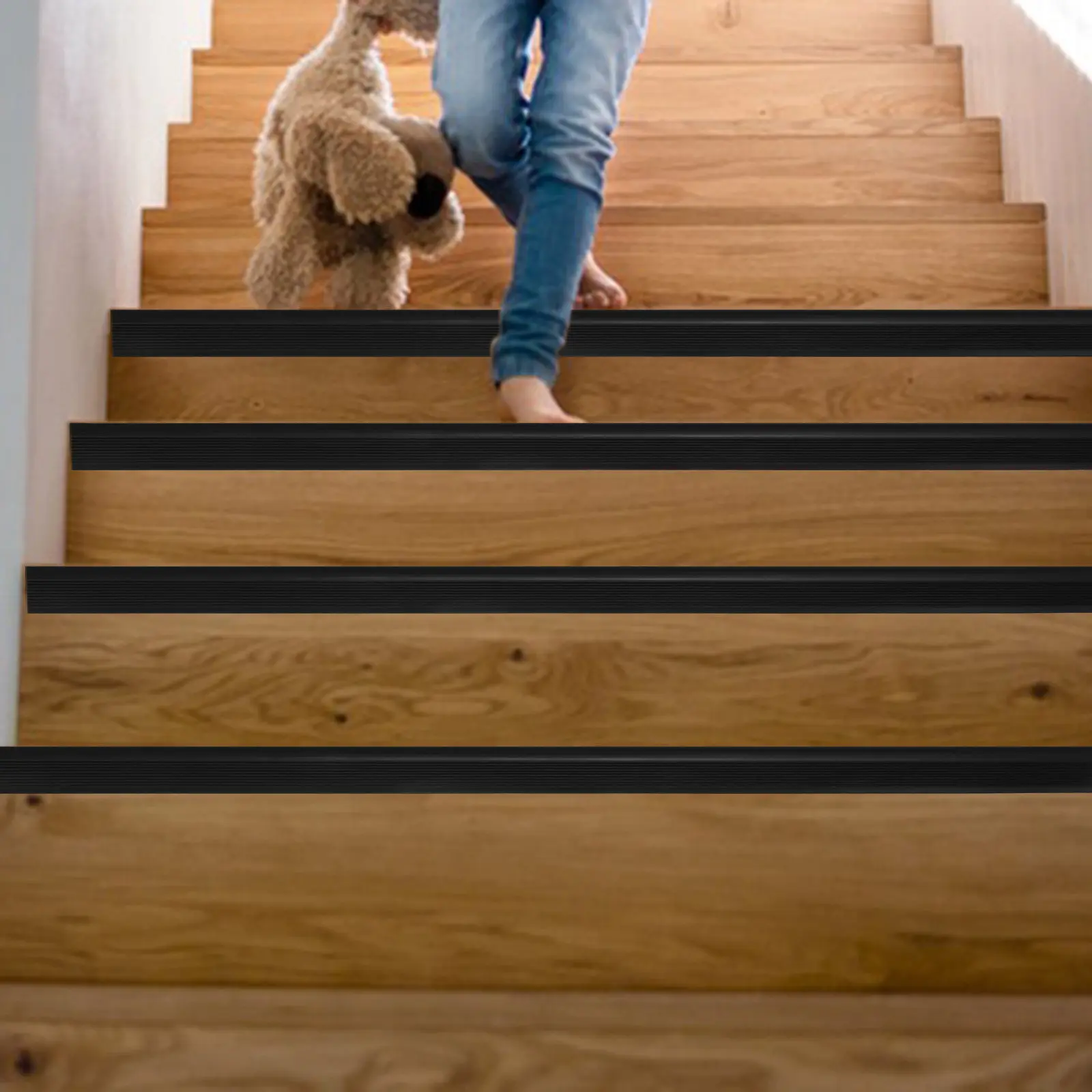 

1 Roll Self-Adhesive PVC Anti-Slip Stair Nosing Strip for Wooden Concrete Stairs Outdoor Indoor Safety Edging Trim Stair Edges