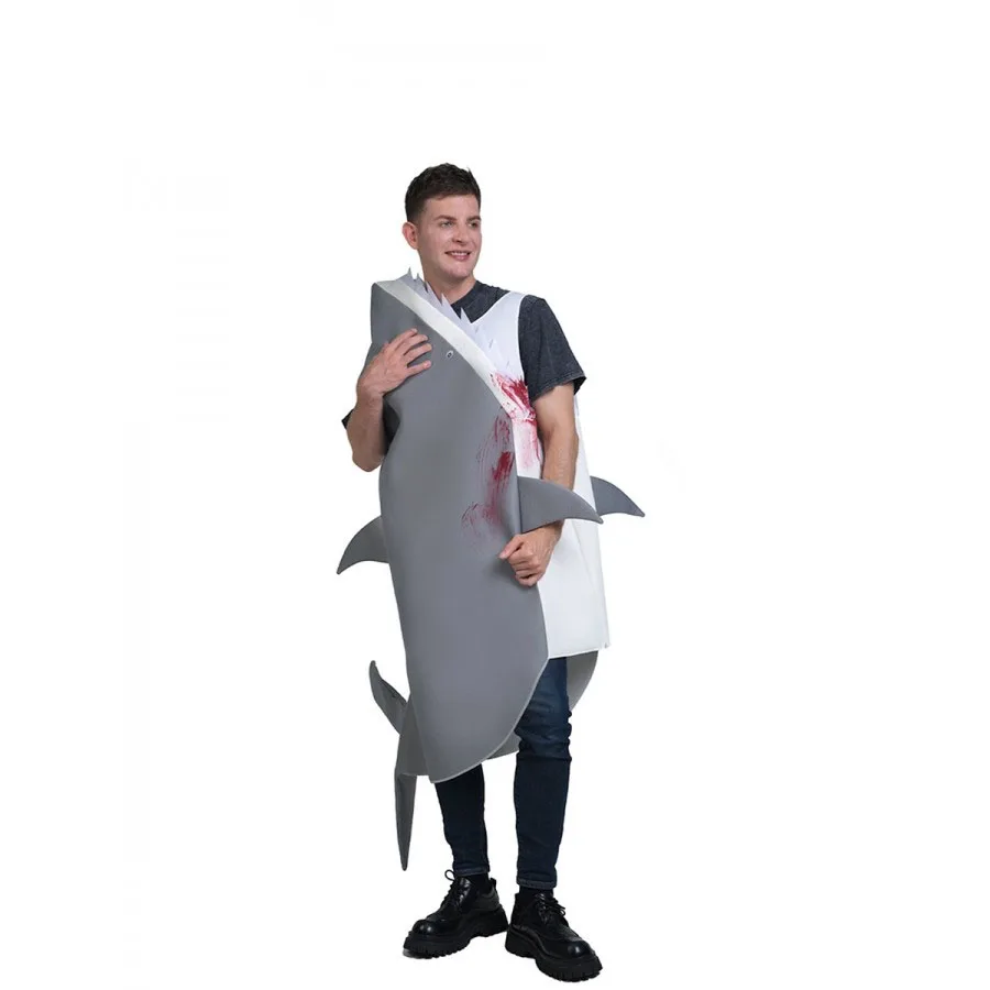 زي تنكري للبالغين على شكل سمكة قرش للعالم تحت الماء، أزياء تنكرية للهالوين، ملابس مضحكة للعروض المسرحية، أزياء نسائية عصرية #4