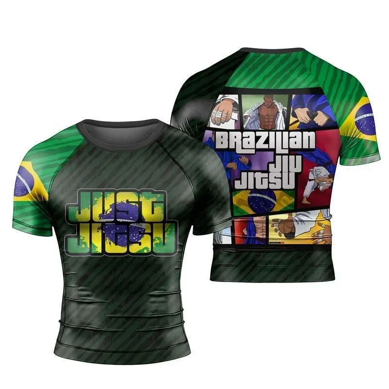2026 Herren Brazilian Jiu Jitsu T-Shirt Grappling Kurzarm Sport-Top Fitness Gym Training Schnelltrocknende Sportbekleidung Herrenbekleidung