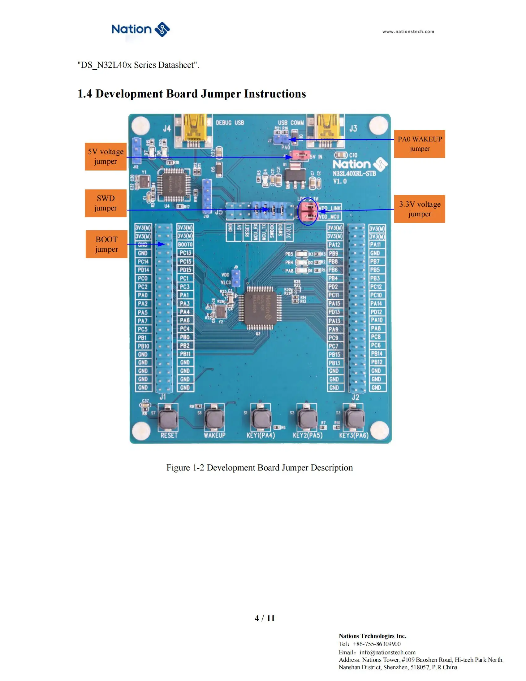 N32L40XRL-STB Entwicklungs platine n32l406rbl7 mcu on-board ns-link In-Circuit-Debugger – Detail 6