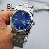 BLIGER 36mm/39mm Watch For Men Sapphire Glass Date Waterproof Roman Numbers Sunburst Black Gray Blue White Dial NH35 Mingzhu2813