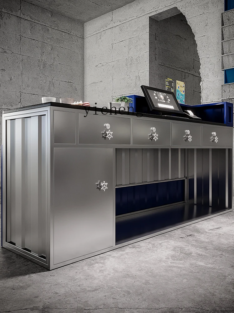 TQQ industrial style bar cashier cafe locomotive club container wrought iron creative commercial front desk reception