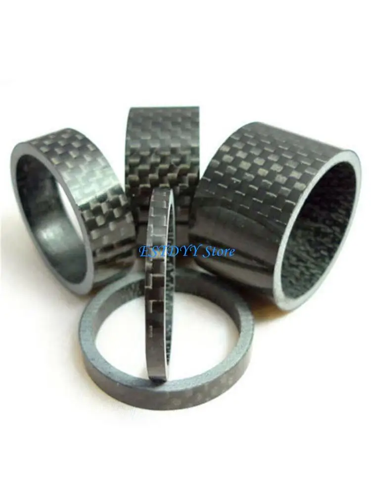 

G6DE 5x Bike Carbon Fiber Headset Fork Spacer Ring Gasket Front Fork Washer