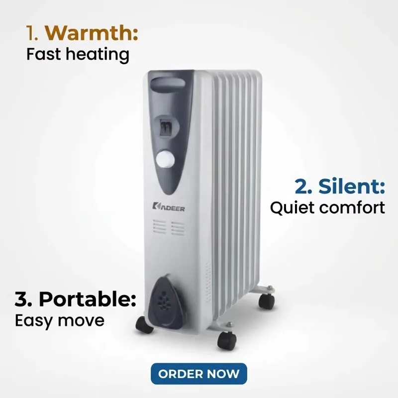Airo NSC-150-7C2 Oil Filled Radiator Free Standing 5 7 9 11 13 15fins Heater 1500-2800W with CE GS CB ROHS ERP