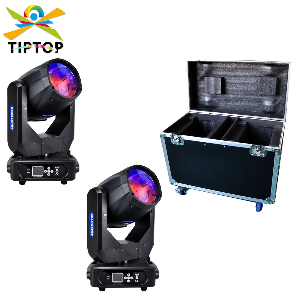 2IN1 Road Case Pack 250W RGBW Beam Moving Head Light for DJ Disco Party Wedding KTV Bar DMX512 Control Stage Lighting Device