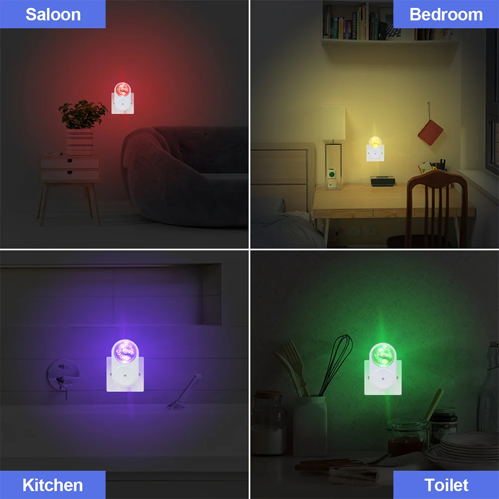 

2Pcs LED Night Lights Plug-in Automatic Dusk to Dawn Sensor Nightlight for Bedroom Bathroom Hallway Stairs Easy Install Plug in