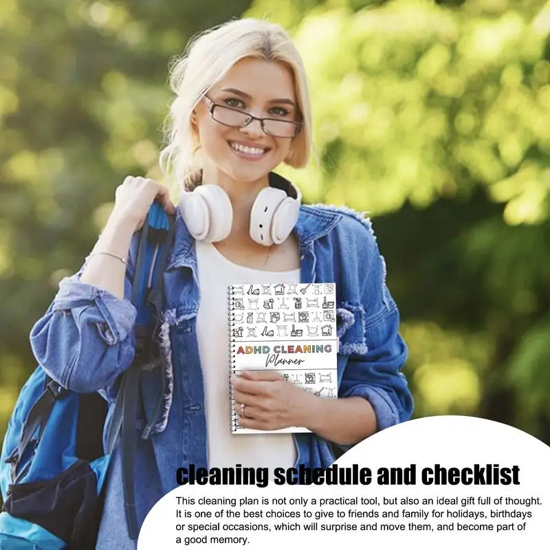 

Cleaning Schedule And Checklist Cleaning Plan Book Daily Weekly Monthly Organizer Do-It-Yourself Home Improvement With Coil