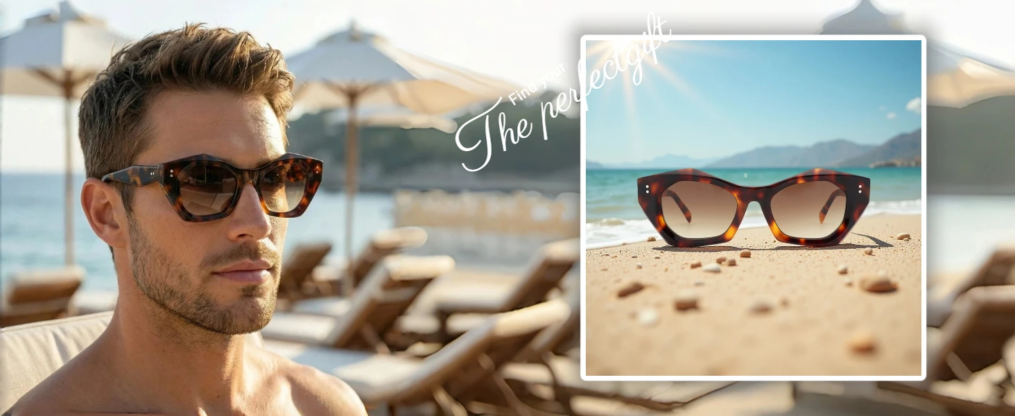 ChicOptix Retro Fashion Damen-Sonnenbrille mit Leopardenmuster, polygonale Sonnenbrille für Herren, Retro-Acetat-Sonnenbrille, UV400, für den Außenbereich, lässig – Detail 5