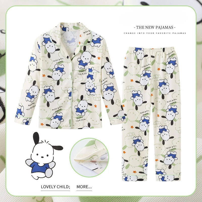 Disney Famous Children Pajama Sets Loose Suitable Cardigan Cartoon Pattern Print Kids Pajamas Suit Comfortable Soft Homedress