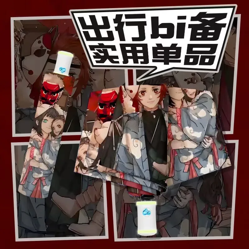 Paraguas totalmente automático "Demon Slayer", "Tanjiro", paraguas periférico 2D de anime de estilo japonés, paraguas agrandado de doble capa