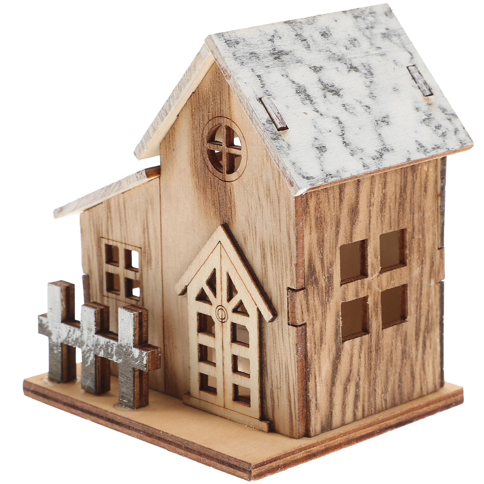 

Led Wooden House Ornament Luminous Christmas Decor For Tree Wall Window Fireplace Home Office Bar Ktv Restaurant Hotel