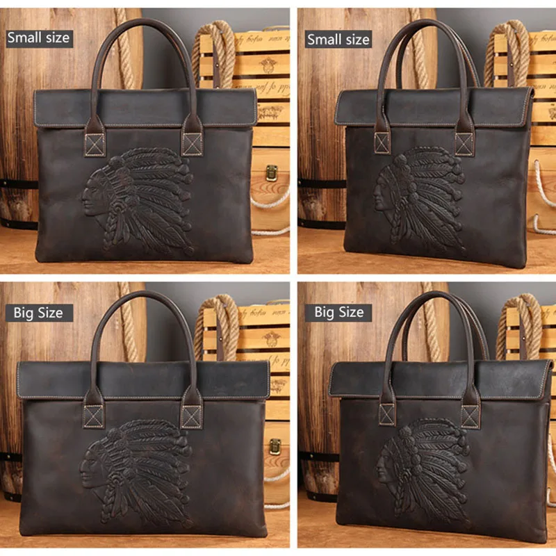 Imagem -02 - Luufan Vintage Cavalo Louco Couro dos Homens Maleta Caber 17 Portátil Bolsa de Negócios Tote Masculino Grande Ombro Bolsa Computador Bolsas