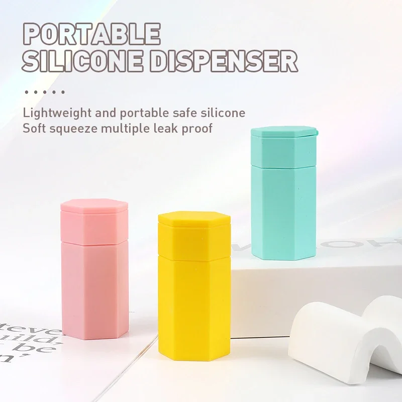 1/3Pcs 50ML Silicone Travel Dispenser Bottle Dopamine Wind Wide Mouth Squeeze Foundation Shampoo Shower Gel Milk Macaroons Tool