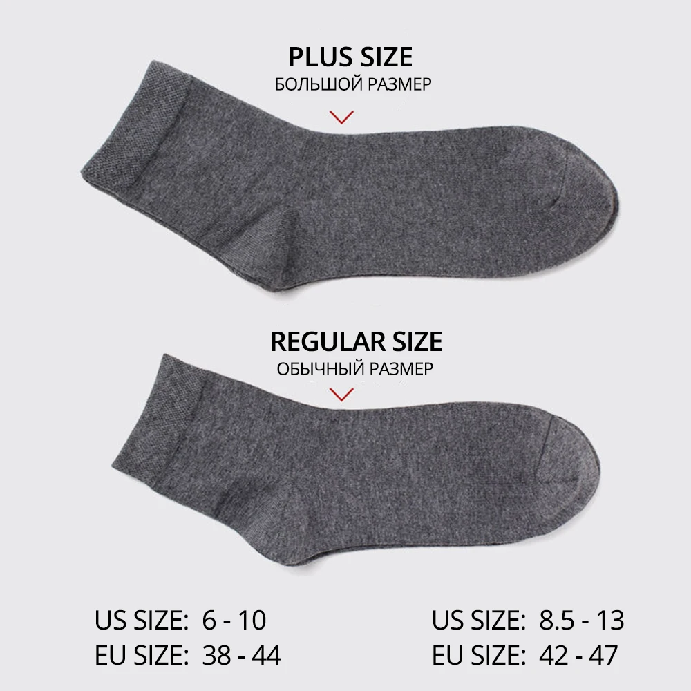 HSS Brand Men\'s Cotton Socks New Style Black Business Men Socks Soft Breathable Summer Winter for Male Socks Plus Size (6.5-14)